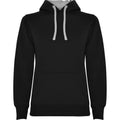 Solid Black-Grey Marl - Front - Roly Womens-Ladies Urban Hoodie