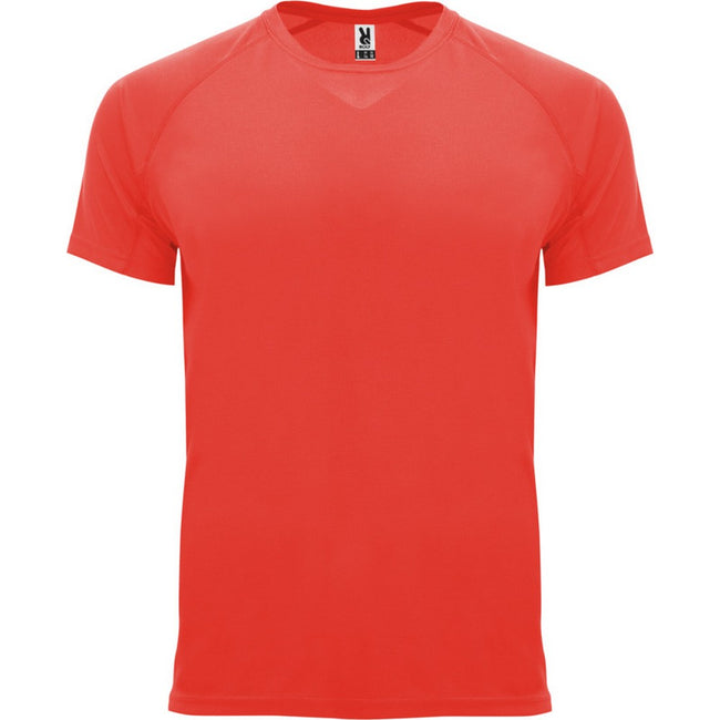 Fluorescent Coral - Front - Roly Mens Bahrain Short-Sleeved Sports T-Shirt
