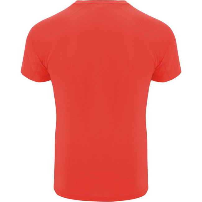 Fluorescent Coral - Back - Roly Mens Bahrain Short-Sleeved Sports T-Shirt