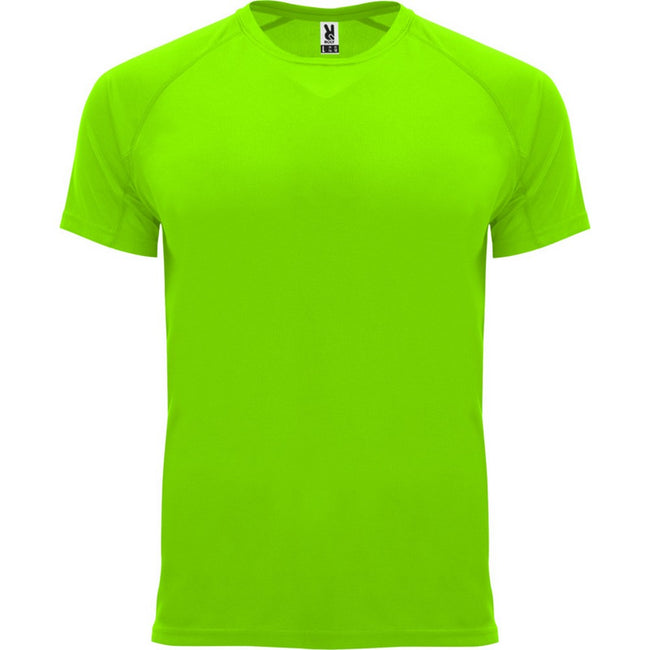 Fluorescent Green - Front - Roly Mens Bahrain Short-Sleeved Sports T-Shirt