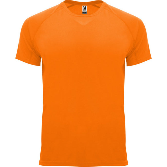Fluorescent Orange - Front - Roly Mens Bahrain Short-Sleeved Sports T-Shirt
