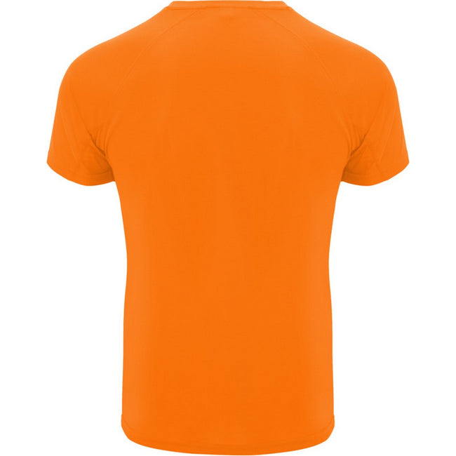 Fluorescent Orange - Back - Roly Mens Bahrain Short-Sleeved Sports T-Shirt