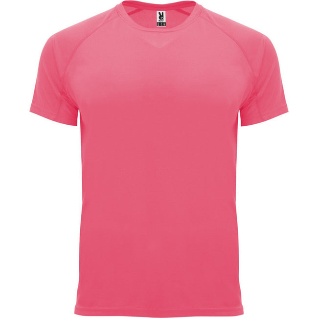 Fluorescent Pink - Front - Roly Mens Bahrain Short-Sleeved Sports T-Shirt
