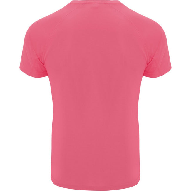 Fluorescent Pink - Back - Roly Mens Bahrain Short-Sleeved Sports T-Shirt