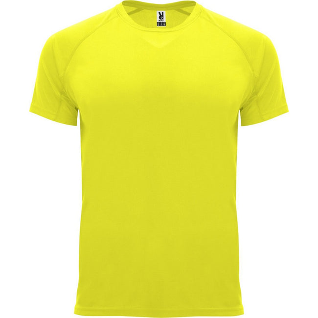 Fluorescent Yellow - Front - Roly Mens Bahrain Short-Sleeved Sports T-Shirt