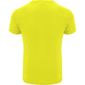 Fluorescent Yellow - Back - Roly Mens Bahrain Short-Sleeved Sports T-Shirt