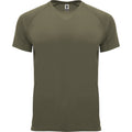 Military Green - Front - Roly Mens Bahrain Short-Sleeved Sports T-Shirt