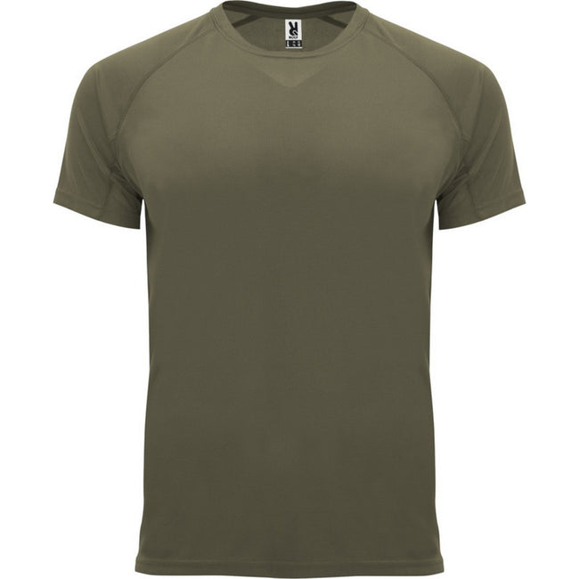 Military Green - Front - Roly Mens Bahrain Short-Sleeved Sports T-Shirt