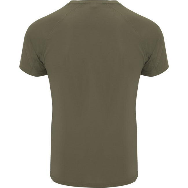Military Green - Back - Roly Mens Bahrain Short-Sleeved Sports T-Shirt