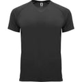 Solid Black - Front - Roly Mens Bahrain Short-Sleeved Sports T-Shirt