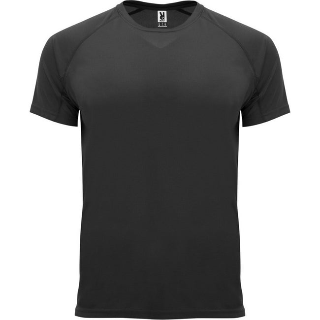 Solid Black - Front - Roly Mens Bahrain Short-Sleeved Sports T-Shirt