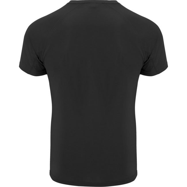 Solid Black - Back - Roly Mens Bahrain Short-Sleeved Sports T-Shirt