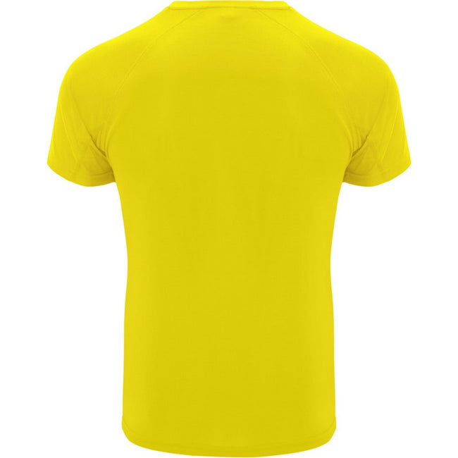 Yellow - Back - Roly Mens Bahrain Short-Sleeved Sports T-Shirt
