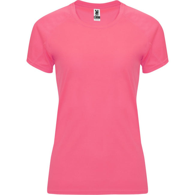 Fluorescent Lady Pink - Front - Roly Womens-Ladies Bahrain Short-Sleeved Sports T-Shirt