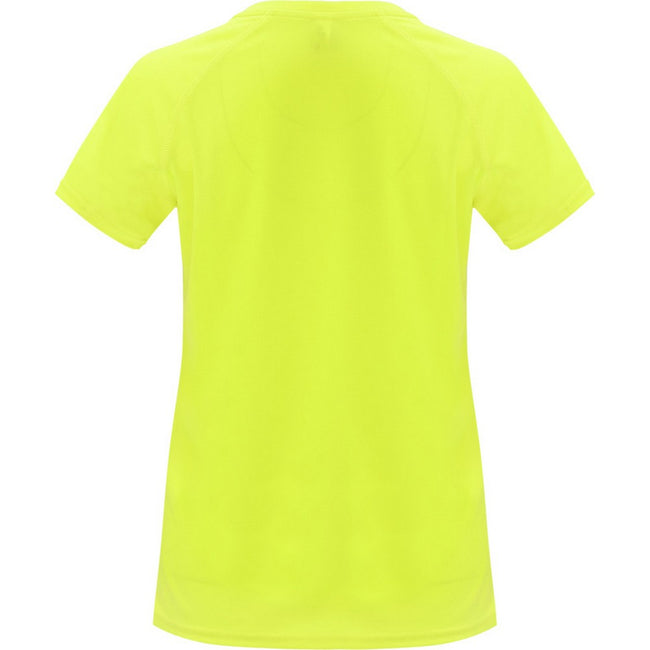 Fluorescent Yellow - Back - Roly Womens-Ladies Bahrain Short-Sleeved Sports T-Shirt