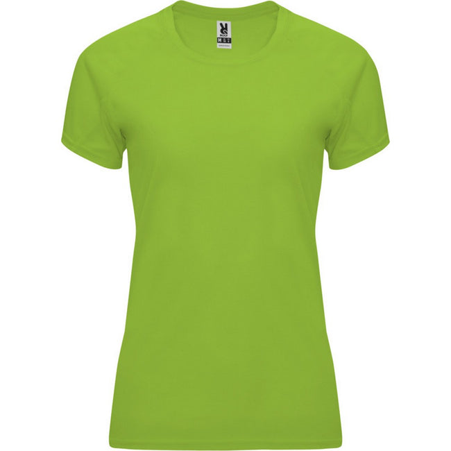 Lime - Front - Roly Womens-Ladies Bahrain Short-Sleeved Sports T-Shirt