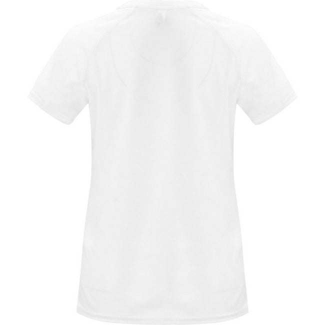 White - Back - Roly Womens-Ladies Bahrain Short-Sleeved Sports T-Shirt