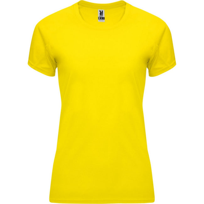 Yellow - Front - Roly Womens-Ladies Bahrain Short-Sleeved Sports T-Shirt
