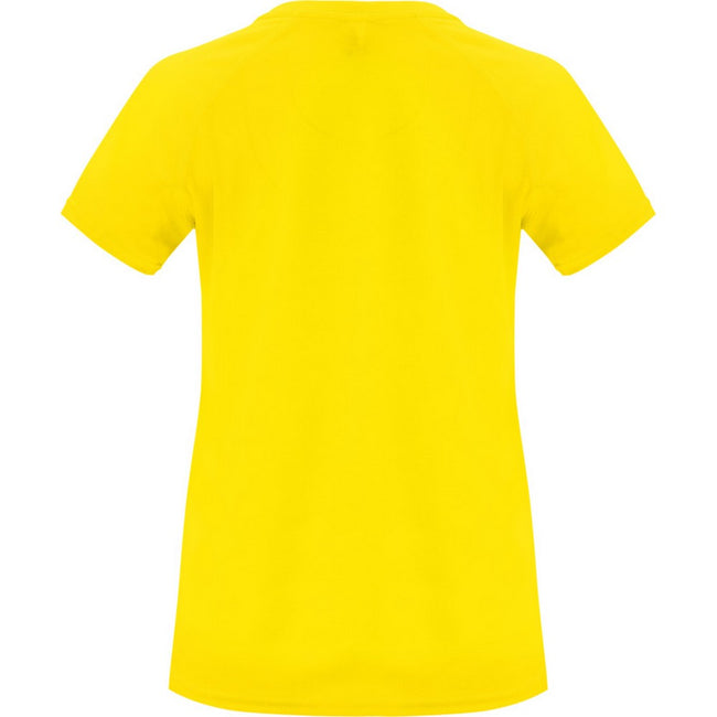 Yellow - Back - Roly Womens-Ladies Bahrain Short-Sleeved Sports T-Shirt