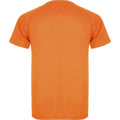 Fluorescent Orange - Back - Roly Mens Montecarlo Short-Sleeved Sports T-Shirt