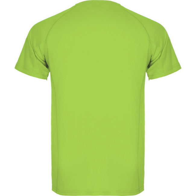 Lime - Back - Roly Mens Montecarlo Short-Sleeved Sports T-Shirt