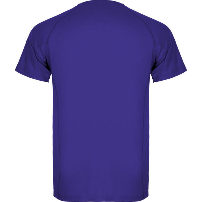 Mauve - Back - Roly Mens Montecarlo Short-Sleeved Sports T-Shirt