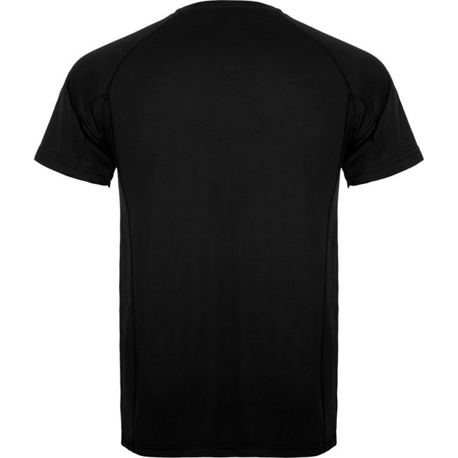 Solid Black - Back - Roly Mens Montecarlo Short-Sleeved Sports T-Shirt