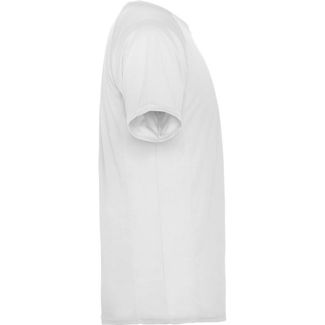 White - Side - Roly Mens Montecarlo Short-Sleeved Sports T-Shirt