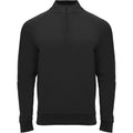 Solid Black - Front - Roly Childrens-Kids Epiro Quarter Zip Long-Sleeved Sweatshirt