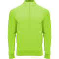 Fluorescent Green - Front - Roly Childrens-Kids Epiro Quarter Zip Long-Sleeved Sweatshirt