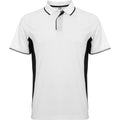 White-Solid Black - Front - Roly Unisex Adult Montmelo Short-Sleeved Sports Polo Shirt