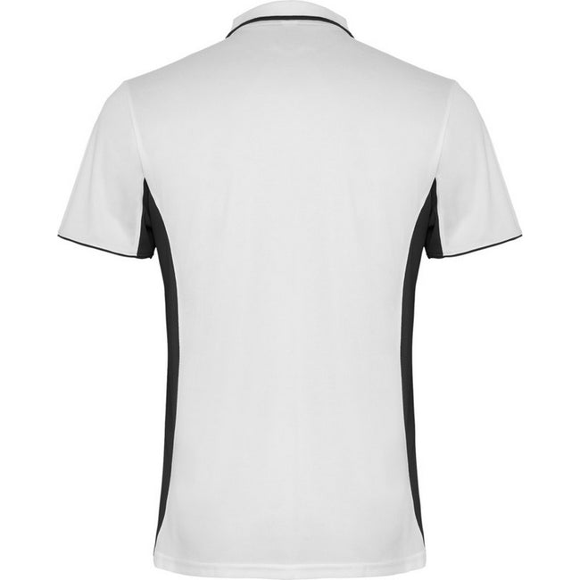 White-Solid Black - Back - Roly Unisex Adult Montmelo Short-Sleeved Sports Polo Shirt
