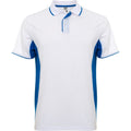 White-Royal Blue - Front - Roly Unisex Adult Montmelo Short-Sleeved Sports Polo Shirt