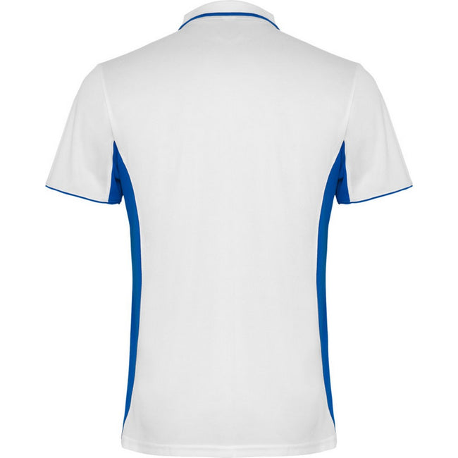 White-Royal Blue - Back - Roly Unisex Adult Montmelo Short-Sleeved Sports Polo Shirt