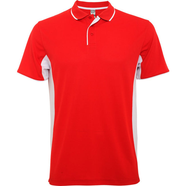 Red-White - Front - Roly Unisex Adult Montmelo Short-Sleeved Sports Polo Shirt