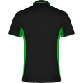 Solid Black-Lime - Back - Roly Unisex Adult Montmelo Short-Sleeved Sports Polo Shirt