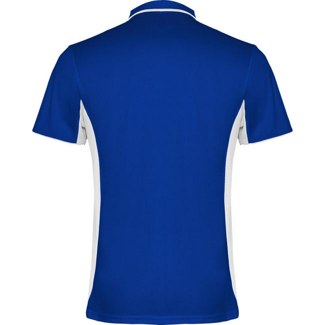 Royal Blue-White - Back - Roly Unisex Adult Montmelo Short-Sleeved Sports Polo Shirt