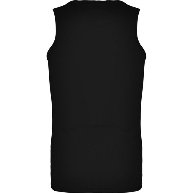 Solid Black - Back - Roly Childrens-Kids Andre Sports Vest Top