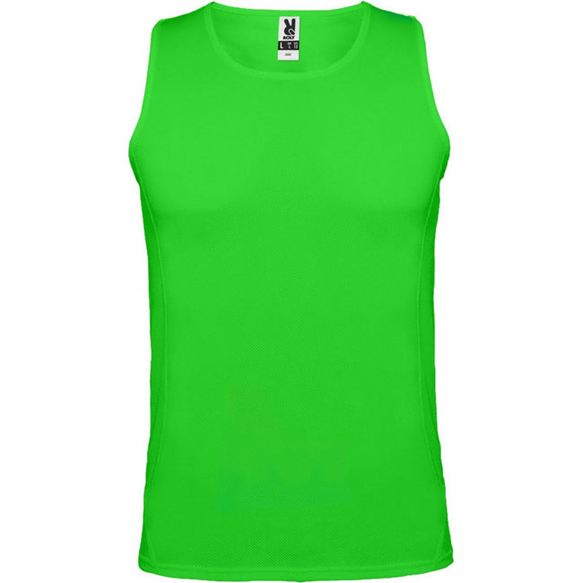 Lime - Front - Roly Childrens-Kids Andre Sports Vest Top