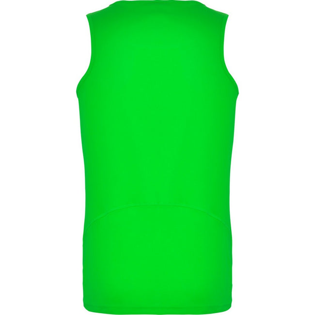 Lime - Back - Roly Childrens-Kids Andre Sports Vest Top