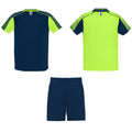 Fluorescent Green-Navy Blue - Front - Roly Childrens-Kids Juve Sports Set