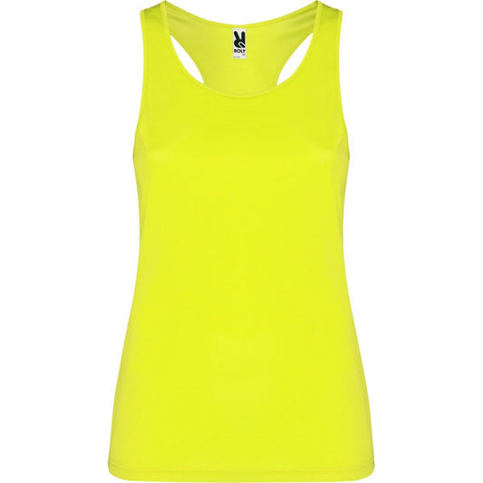 Fluro Yellow - Front - Roly Womens-Ladies Shura Sports Vest Top