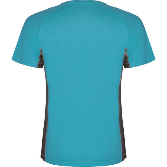 Turquoise-Dark Lead - Back - Roly Mens Shanghai Short-Sleeved Sports T-Shirt