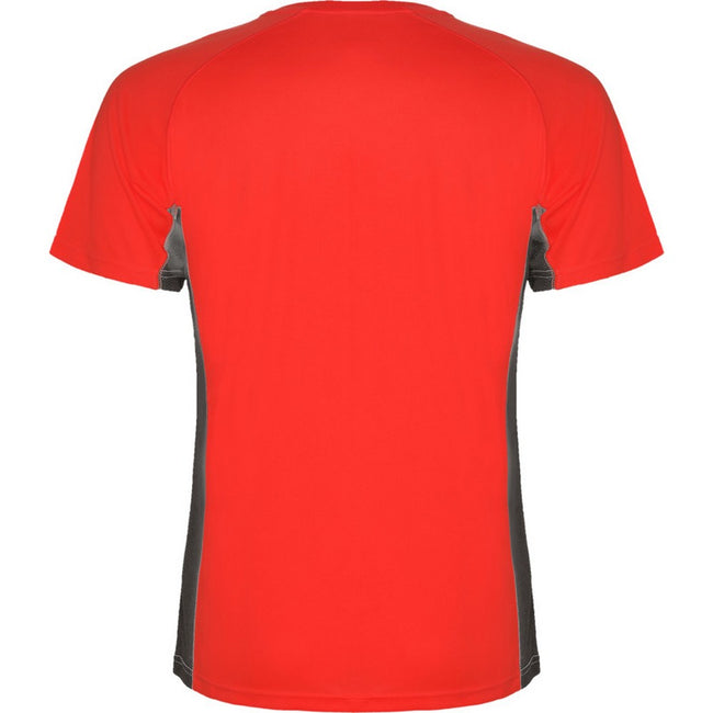 Red-Dark Lead - Back - Roly Mens Shanghai Short-Sleeved Sports T-Shirt