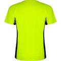 Fluorescent Green-Solid Black - Back - Roly Mens Shanghai Short-Sleeved Sports T-Shirt