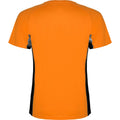 Fluorescent Orange-Solid Black - Back - Roly Mens Shanghai Short-Sleeved Sports T-Shirt