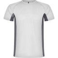 White-Dark Lead - Front - Roly Mens Shanghai Short-Sleeved Sports T-Shirt