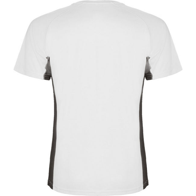 White-Dark Lead - Back - Roly Mens Shanghai Short-Sleeved Sports T-Shirt