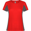 Red-Dark Lead - Front - Roly Womens-Ladies Shanghai Short-Sleeved Sports T-Shirt