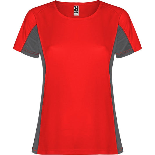 Dark Lead - Front - Roly Womens-Ladies Shanghai Short-Sleeved Sports T-Shirt